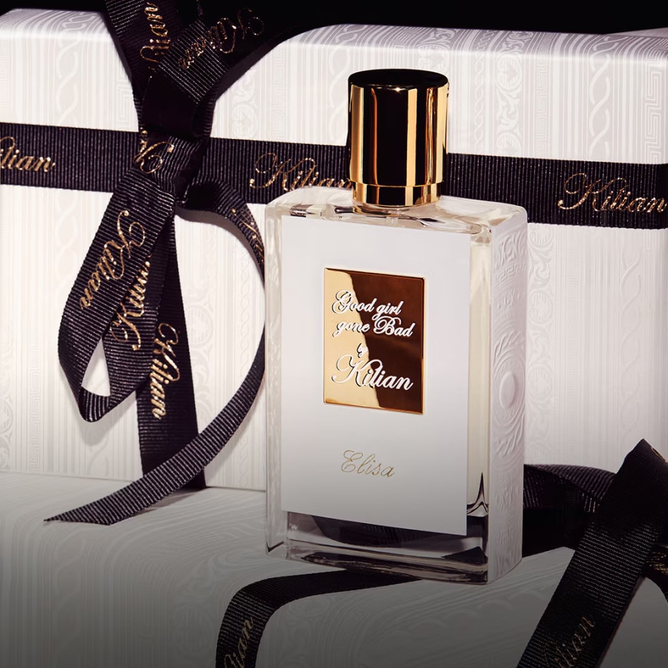 Perfume on a gift box